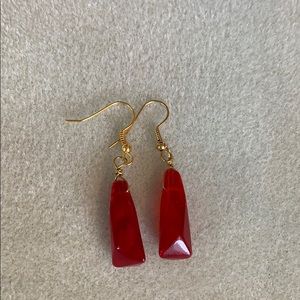 SUPER COOL!! Italian red Crystal(glass) earrings